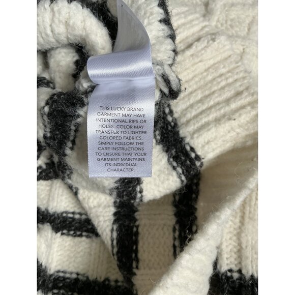 Lucky Brand Womens White & Blue Striped Button Up Cardigan Sweater Small‎ - Picture 9 of 10